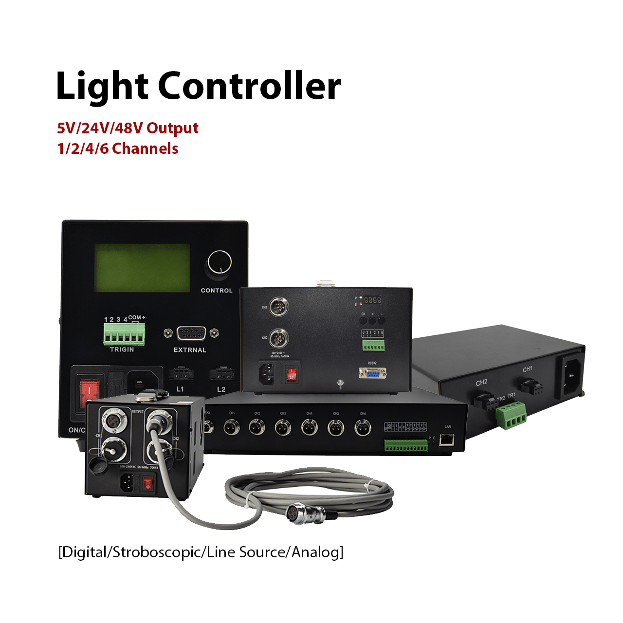 24V Multi-channel Ethernet Digital LED Light Controller for Machine Vision - Contrastech
