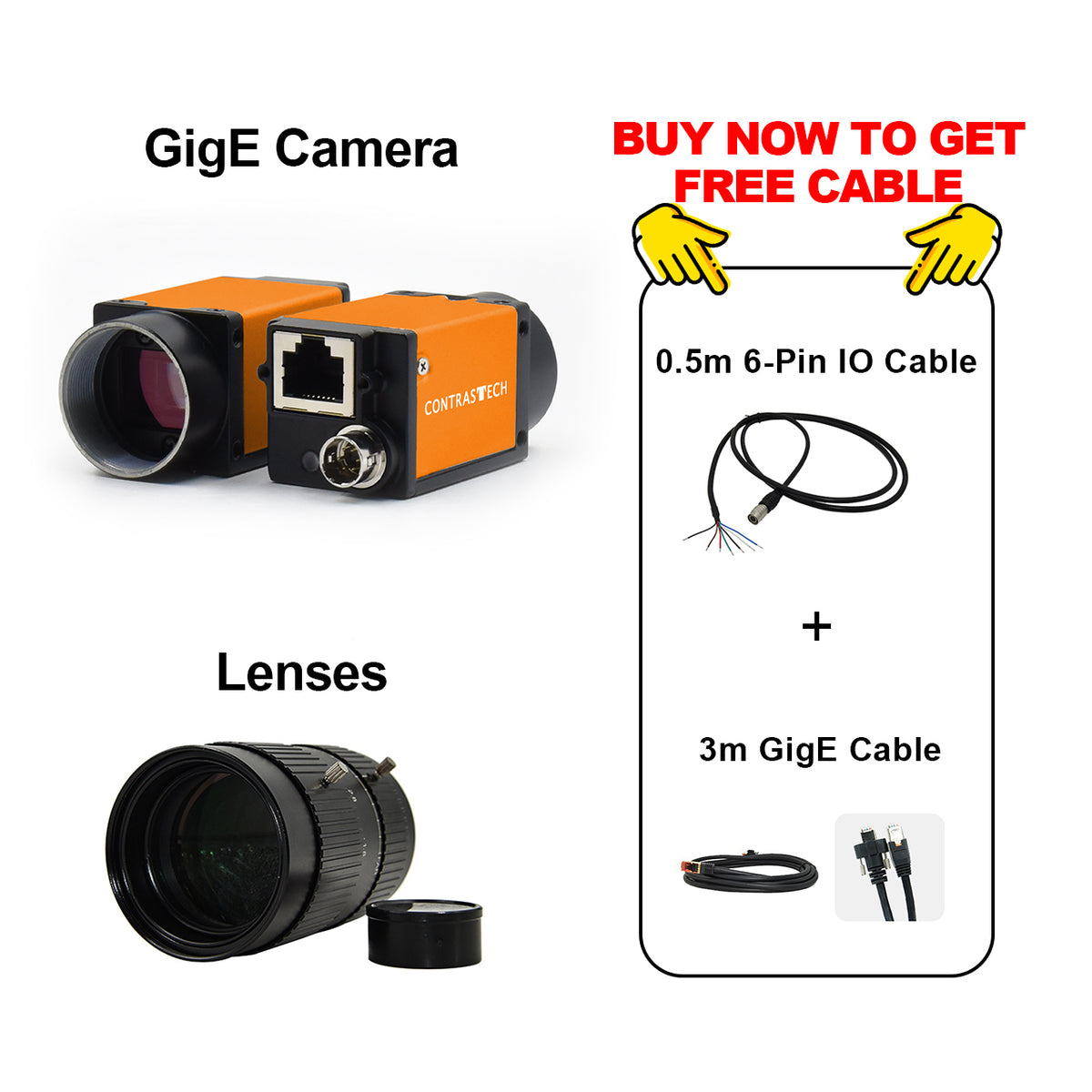3MP GigE global shutter camera for automated optical inspection