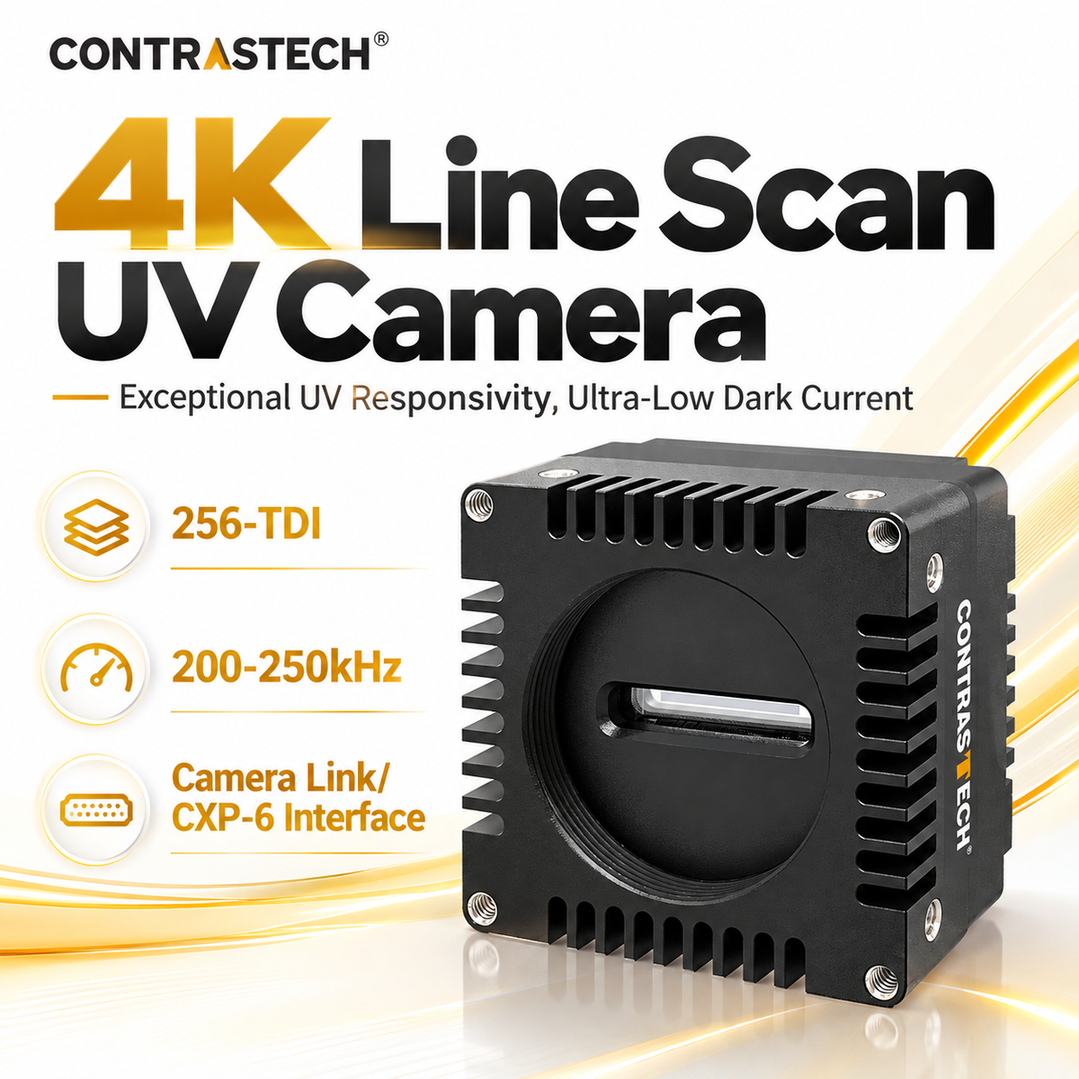 256-stage TDI industrial line scan uv camera for Semiconductor wafer inspection