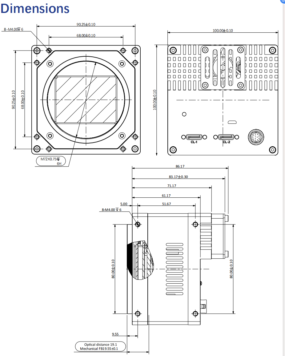 Mars150MS-5cm Large Format 14160 x 10640 SONY IMX411 1 Area Scan CameraLink Camera