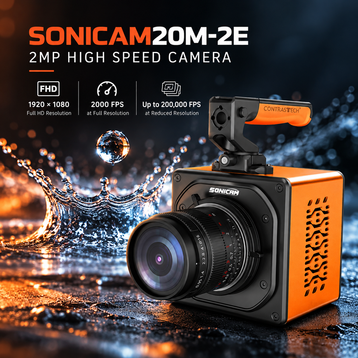 Cámara de alta tasa de fotogramas basada en disparo SONICAM20M-2E 1080P 2000fps para análisis de modos vibracionales