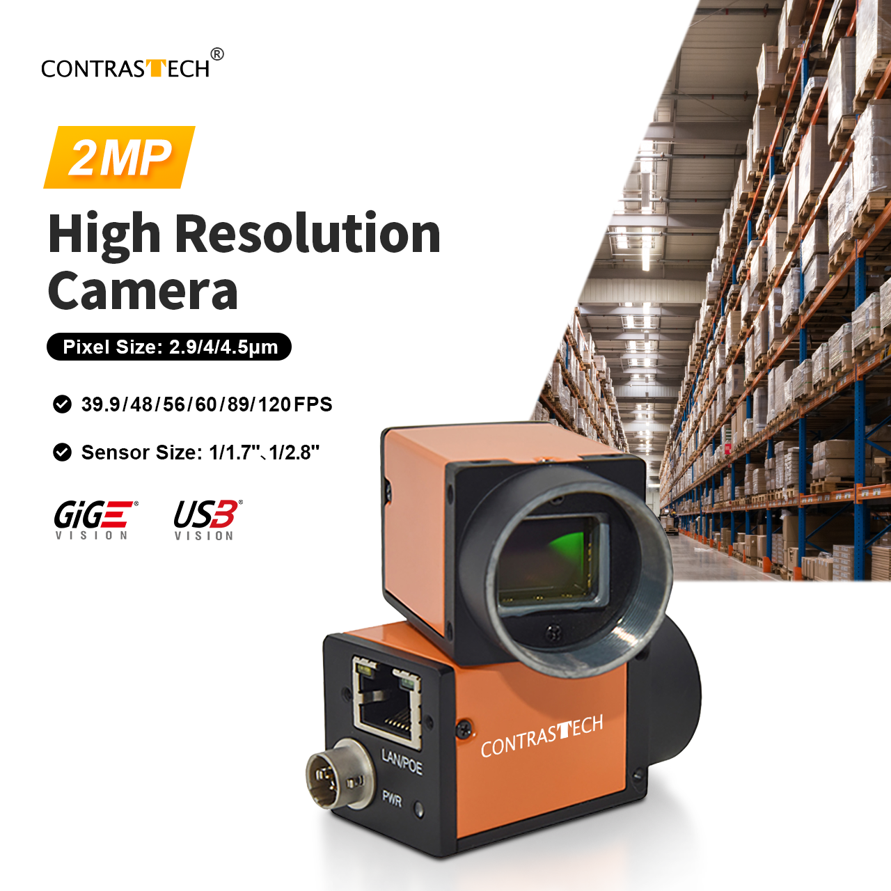 MARS2000S-60GM IMX430 2MP GigE Industrial Camera Global Shutter Camera for Defect Detection