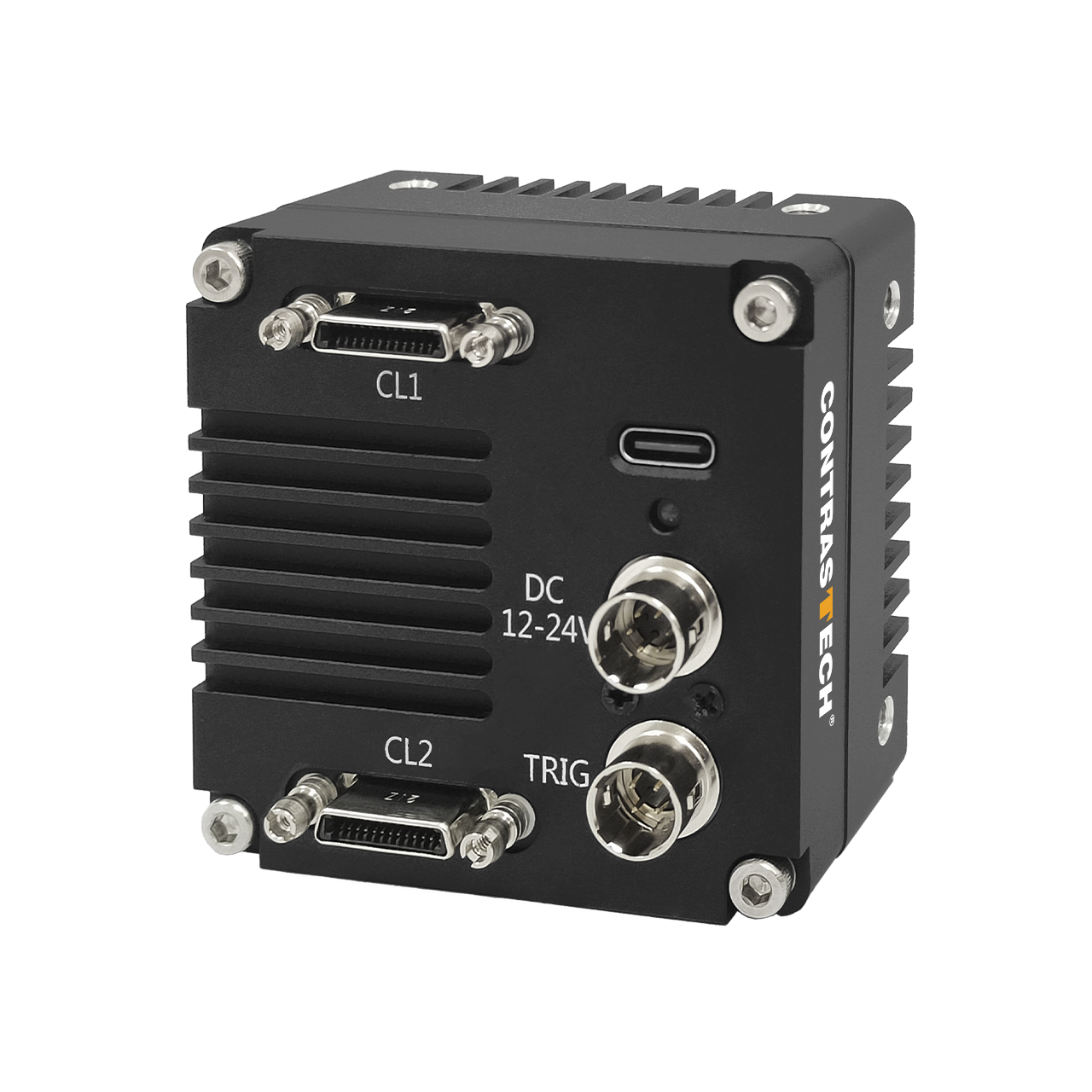 Industrial TDI line scan camera with CXP-6 interface and compact housing for machine vision systems