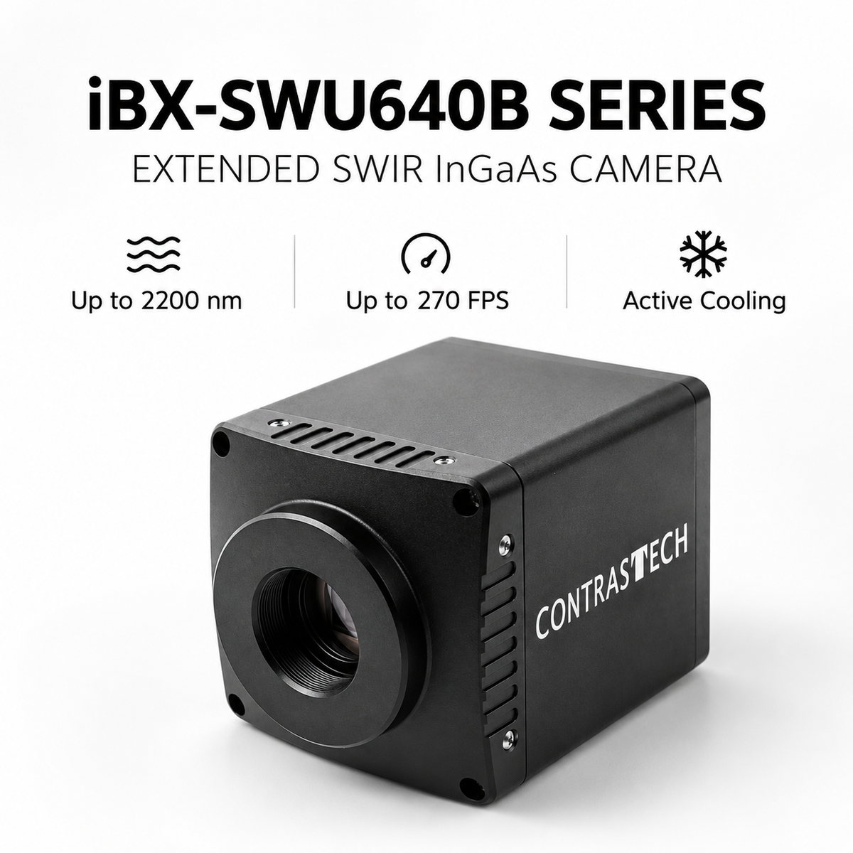 ContrasTech iBX-SWU640B extended SWIR InGaAs camera series with 1900 nm and 2200 nm spectral options