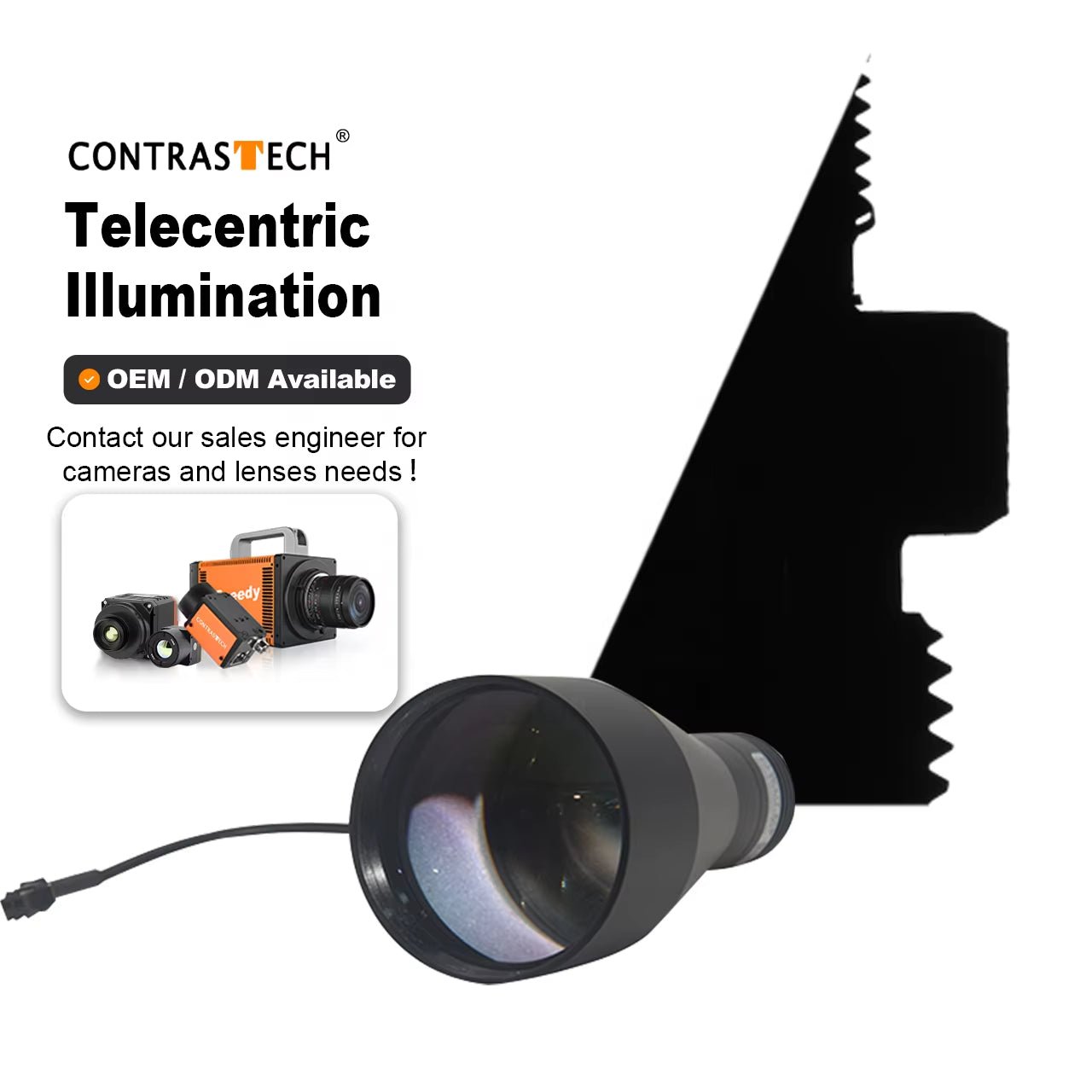 VT-TI-20 Compact Design Collimated LED Light Source Max Current 350mA for Telecentric Lens - Contrastech